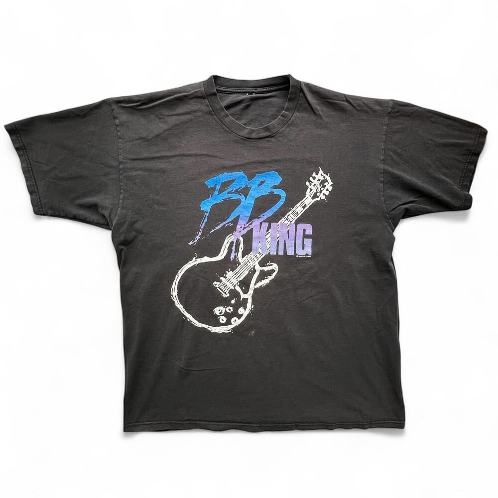 Vintage 1992 BB King Blues Guitar Festival Band Tee T Shirt Music Faded Black
